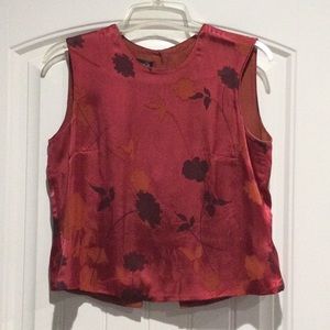 Silk/rayon maroon floral pattern top